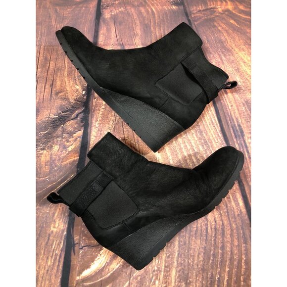 UGG Indra Black Ankle Wedge Waterproof Boots 1017423 Womens 9 (s7m - Picture 6 of 10